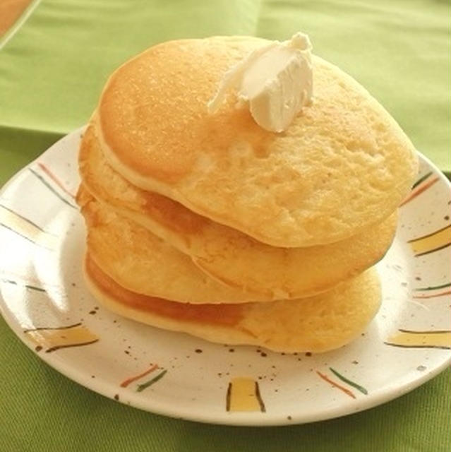 大豆粉と米粉のパンケーキミックスで朝ごはん