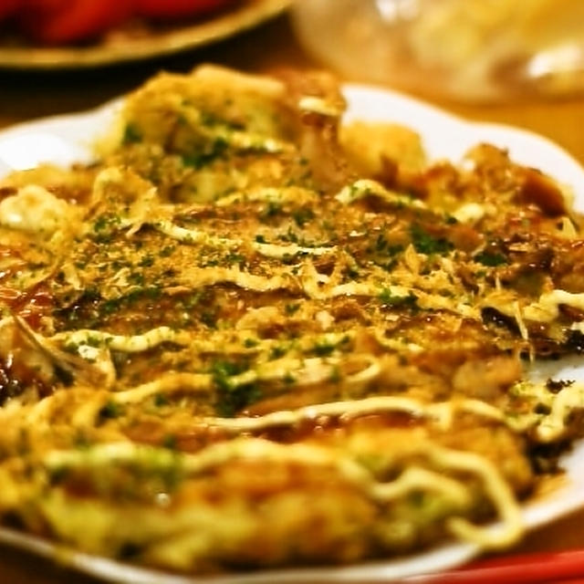 たこやきの素でお好み焼き