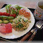 サラダパスタプレート～スイカ大好き