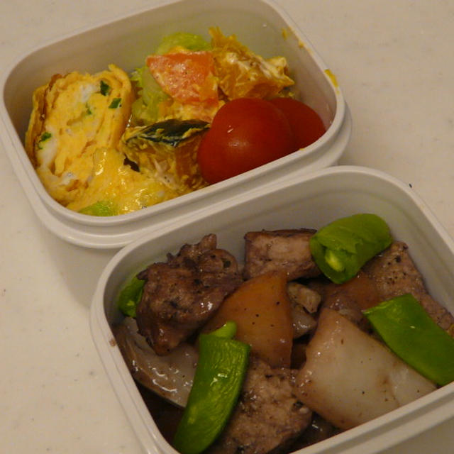 お弁当（豚肉とりんごのワイン煮）