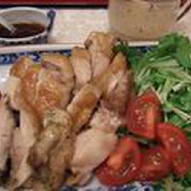 アジのたたき香味野菜和え　鶏もも肉の山椒風味