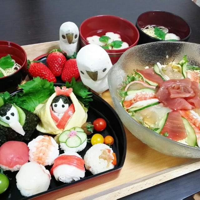 手鞠寿司&ちぎりパン&豆腐味噌ハンバーグ&パフェとかイロイロ