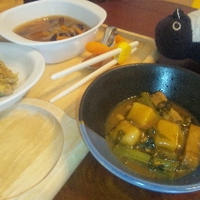 小松菜とお餅のピリ辛煮