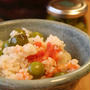 「オリーブとトマトの炊き込みご飯」