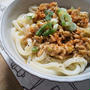 **記録のpostです*いつかの#キムチ鶏そぼろ*冷たいうどんに乗っけて、花...