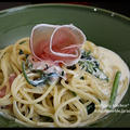レシピ♪ほうれん草と生ハムのクリームパスタ*