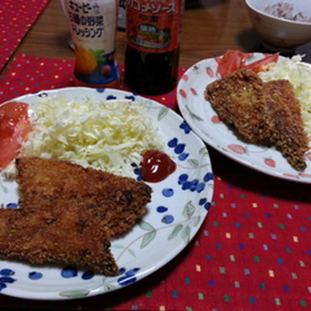 サンマのフライ&豚汁