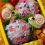 キャラ弁**毎年恒例ワンポイントかたつむり