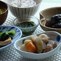 髪、切った？　/　なすのめんつゆ煮　鶏肉と根菜のみそ煮　青梗菜のさっと煮