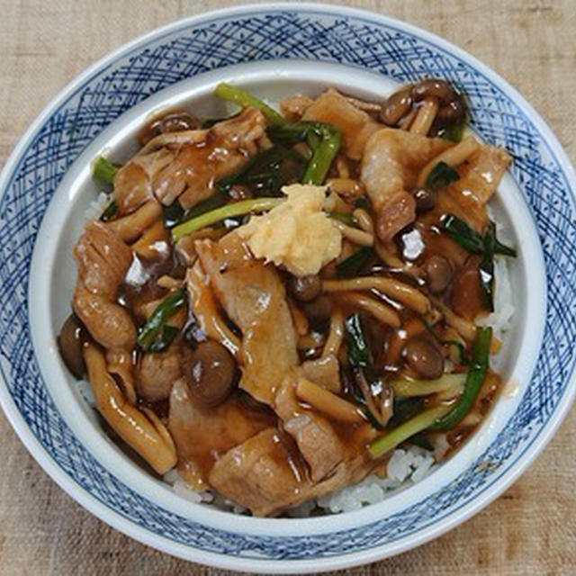 生姜風味のあんかけ豚丼