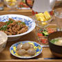 豚こまと春雨の中華炒め定食。