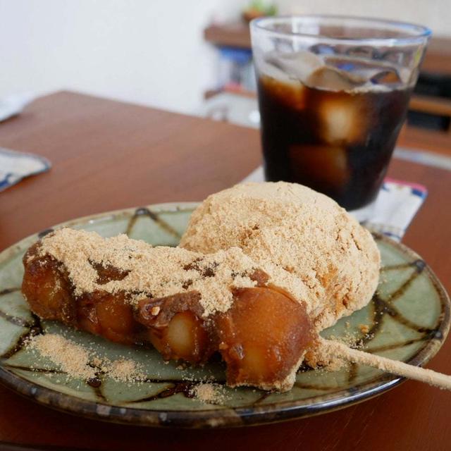 口福堂の黒蜜きなこだんごときなこおはぎ、今日のおやつ#安くて美味い店はここ