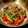 【レシピ】高知の恵み野菜！赤ピーマンとすじなし豆のダシダ醤油バター炒め