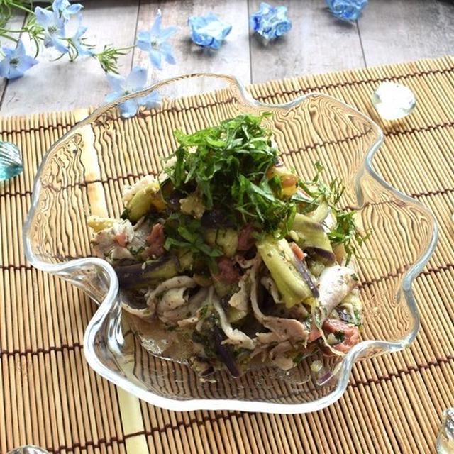 素敵アイディアです～さっぱりいただく蒸しなすと豚肉の梅シソ風味