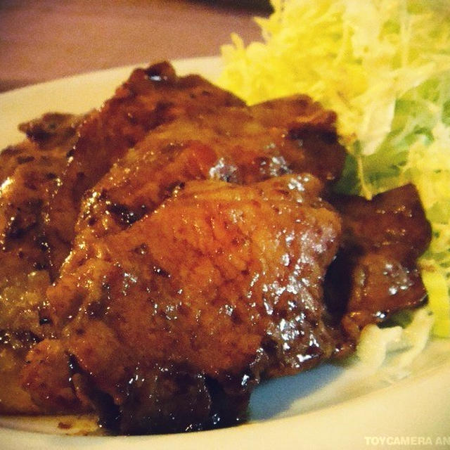 豚肉の照り焼き・あればバルサミコも入れてね