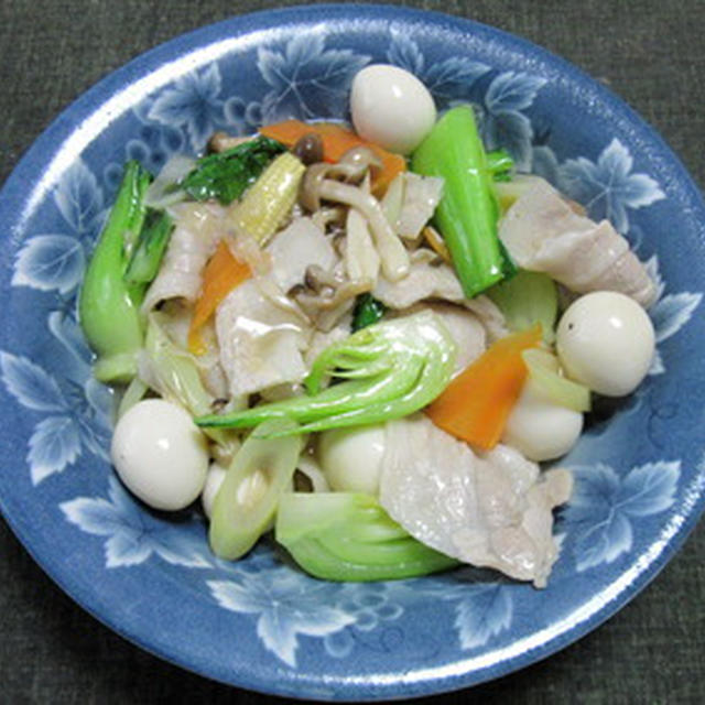 豚肉とチンゲン菜他の中華風うま煮