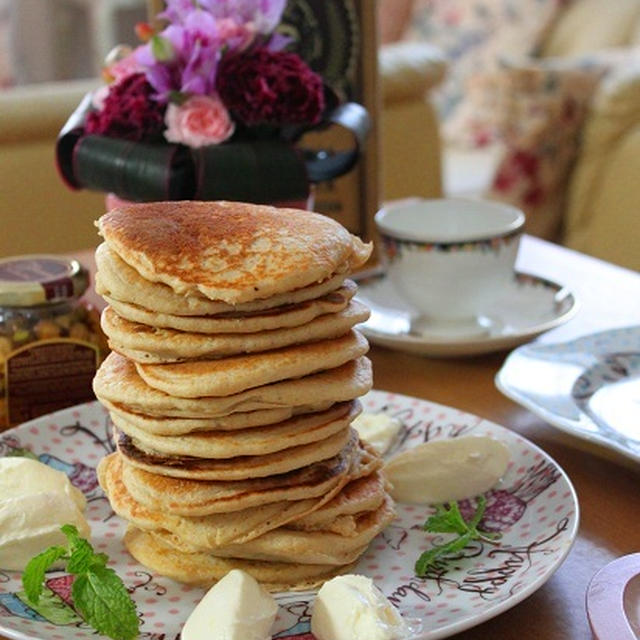 パンケーキでバースデー♪　 ロザンナのバースデープレート