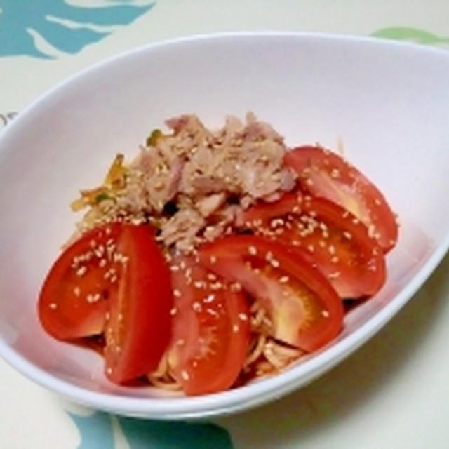 ツナトマトのビビン素麺