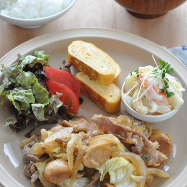 【晩ごはん献立】節約料理はかさ増しでおいしく☆すき焼き麩でかさ増し！野菜炒め