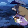 雨と傘の女王。