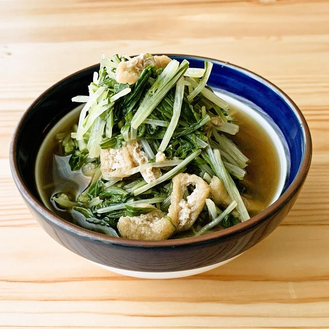 水菜と油揚げの煮びたし