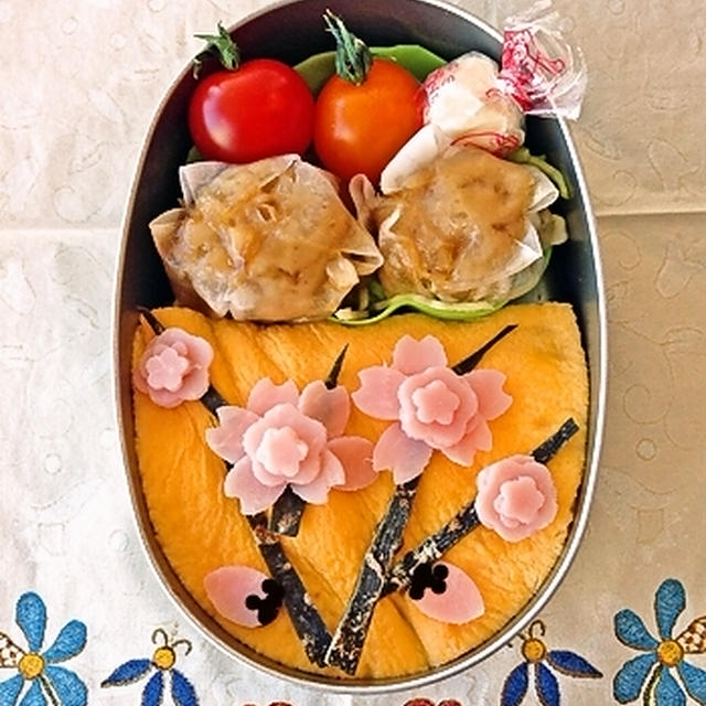 桃の花のお弁当