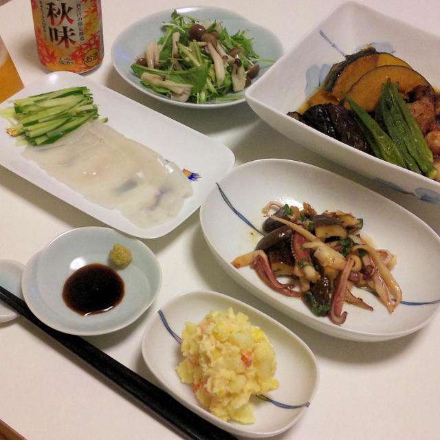 鶏肉と野菜の揚げ浸しで夜ごはん