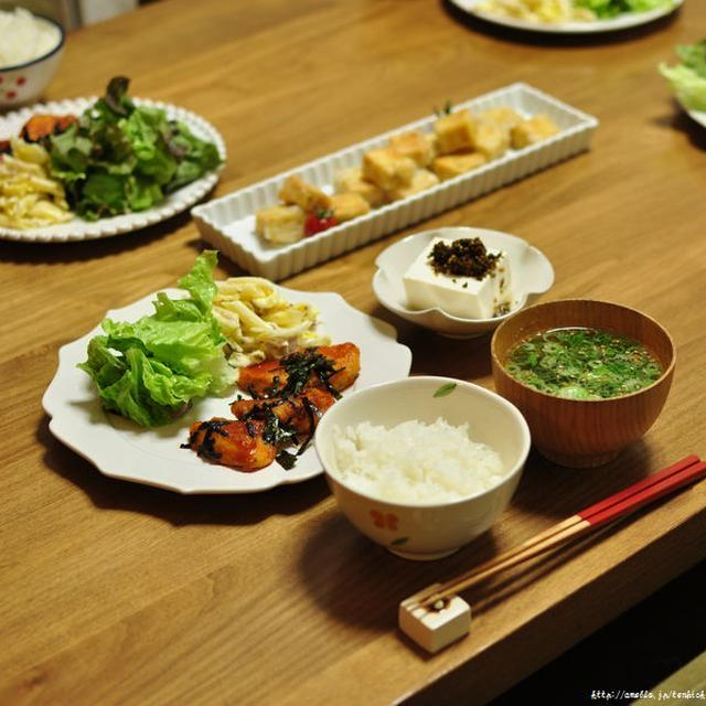 胸肉で柔らか○甘辛海苔チキンと高野の塩からあげで晩ごはんと、日常のいろいろ