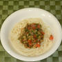 野菜のねばねば漬け（山形のだし）のぶっかけうどん
