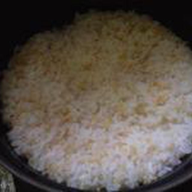 湯立てで白米（６５６）。。。特別栽培米広島世羅高原産コシヒカリ玄米（あいざわ米店）福井県産越前たけふ特別栽培米コシヒカリ白米（あいざわ米店）