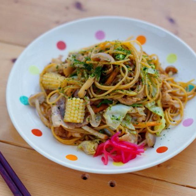 焼きそば風スパゲティ