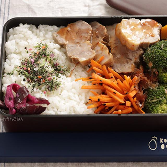 煮豚とブロッコリーのおかか和えのお弁当