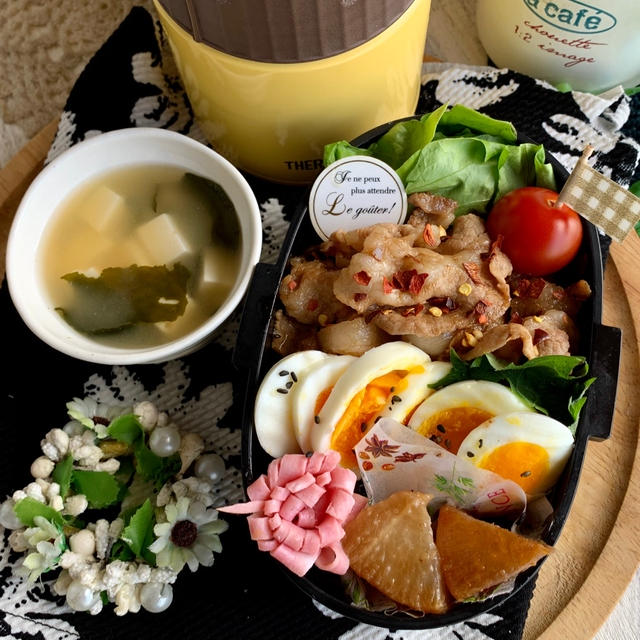 ＊さっと食べれる乗っけ弁当と息子の習字＊