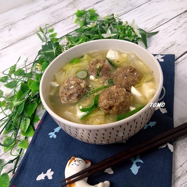 イワシ味付け缶で♪イワシ味付け缶　de　即席つみれ汁