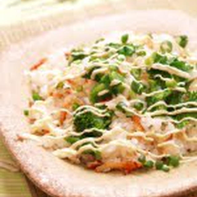 菜の花と桜海老の葱マヨがけ混ぜご飯
