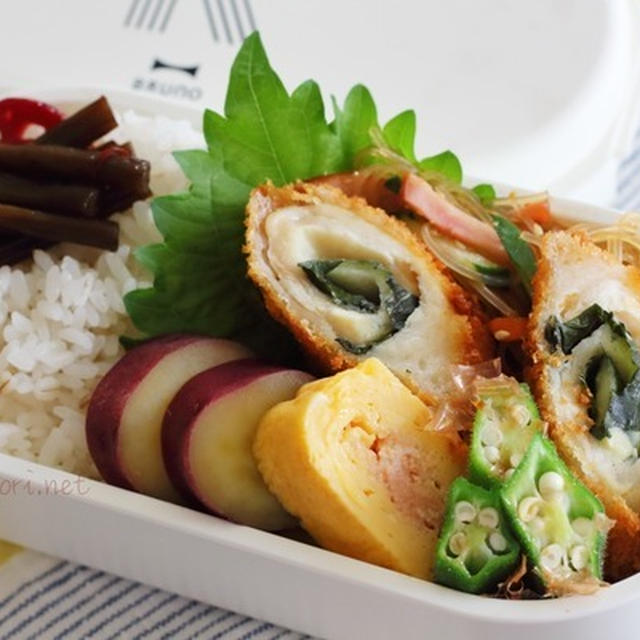フライの弁当｜隙間埋めに春雨サラダ＆そのレシピ