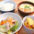青梗菜の中華炒めとめんつゆでさつまいもの煮物定食