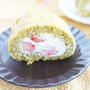 母の日に♪旬のいちごの抹茶米粉ロールケーキ