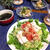 蒸し鶏のトマトダレ冷やし中華♪豆苗とマスタードの和風ポテトサラダ♪どっちもオススメです！
