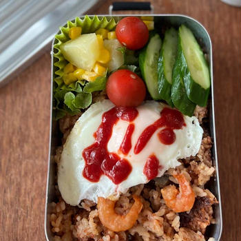 【お弁当】炊飯器でガパオライス弁当