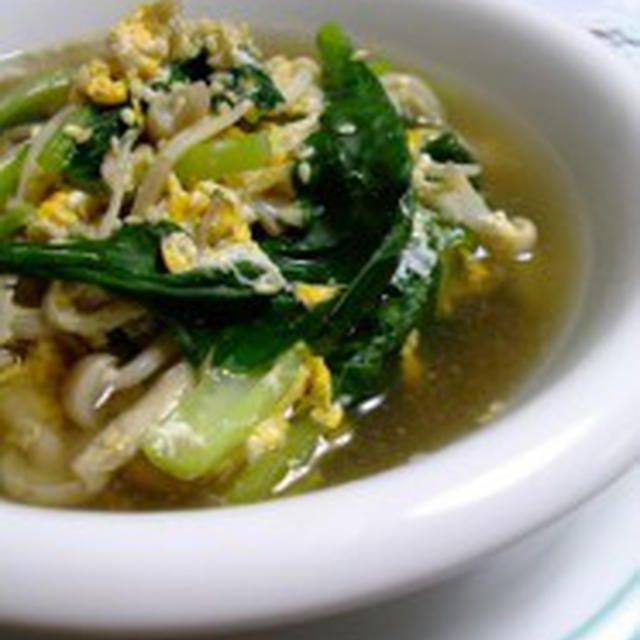 きのこ3種と小松菜の秋の味覚スープ