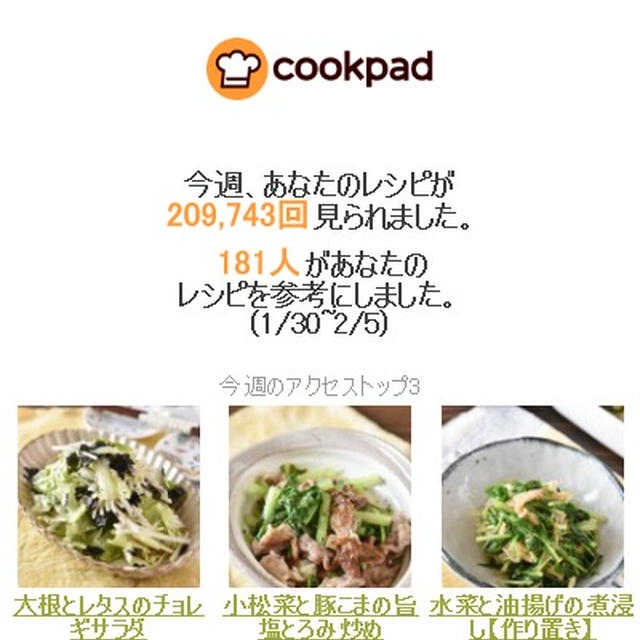 クックパッドさん週間レポート