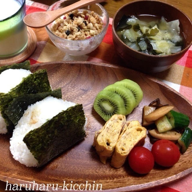 おにぎり定食de朝ごはん〜朝ごはんで気をつけていること