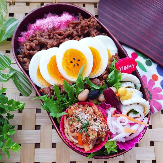 ごはんパンパンそぼろ弁当❤