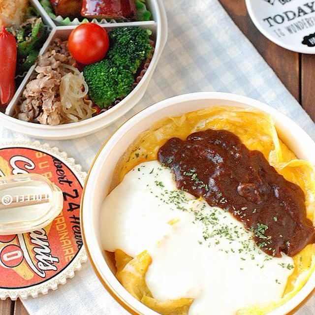 ◆冷凍ストックのオムライス弁当