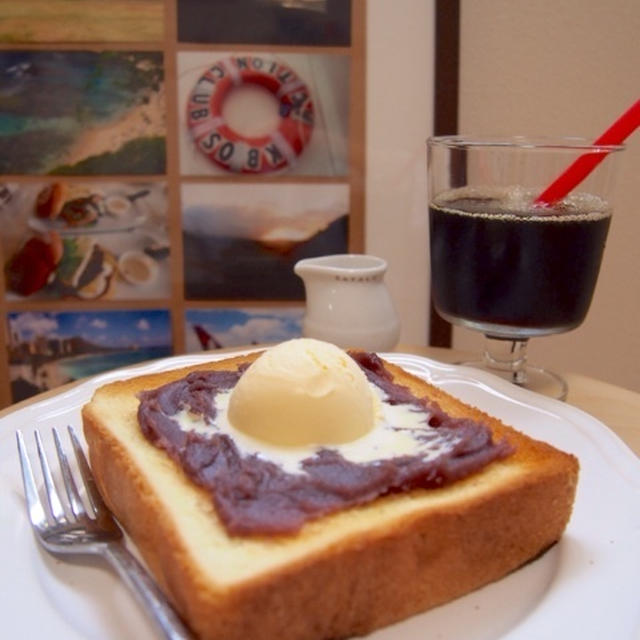 朝から絶品トースト♡♡あんこバターのバニラのせトースト♪
