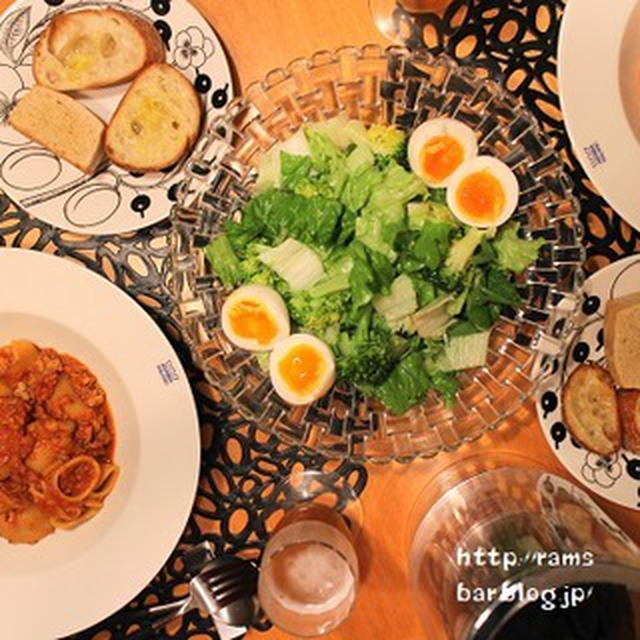 ストウブで『ラム肉ミートソースパスタ』の夜ごはん。