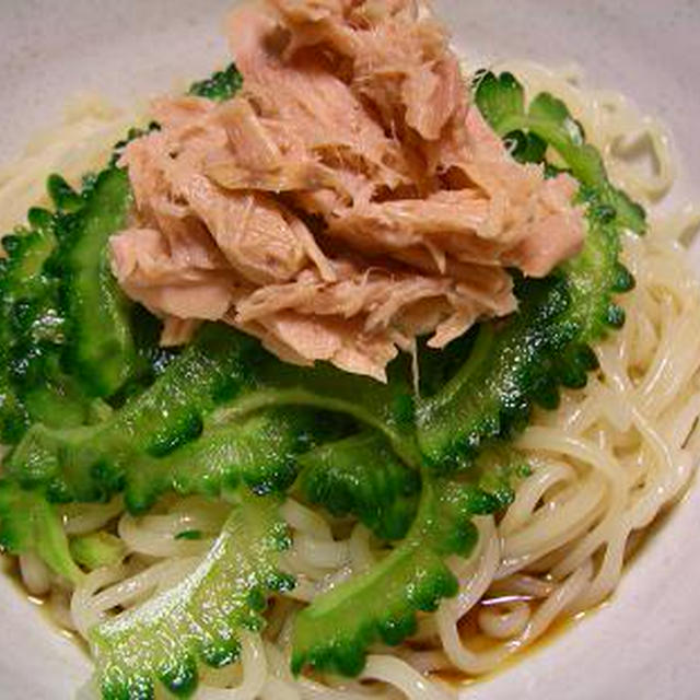 ゴーヤとツナの冷やし中華