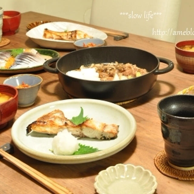 肉豆腐とかんぱちのかま焼き