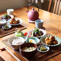 肉だんごの甘酢あん と なすの揚げびたし・献立。
